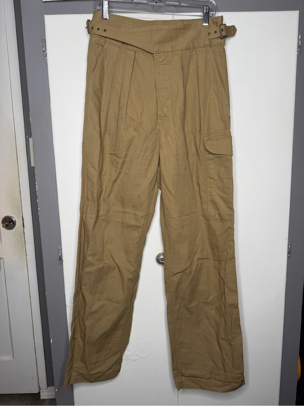 Banana Republic Womens 6 Brown Heritage Explorer Cargo Utility Safari Pant Linen